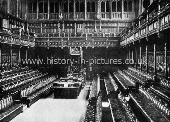 Interior of the House of Commons, The Houses of Parliament . London. c.1890's.